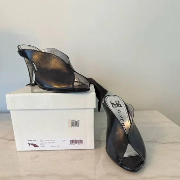 Givenchy Black Open-Toe Heels - Picture 1 of 5